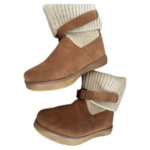 Skechers J'Adore Womens Australian Brown Suede Leather Sweater Ankle Booties 9.5